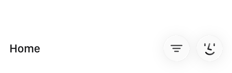 Mesh app Home view header