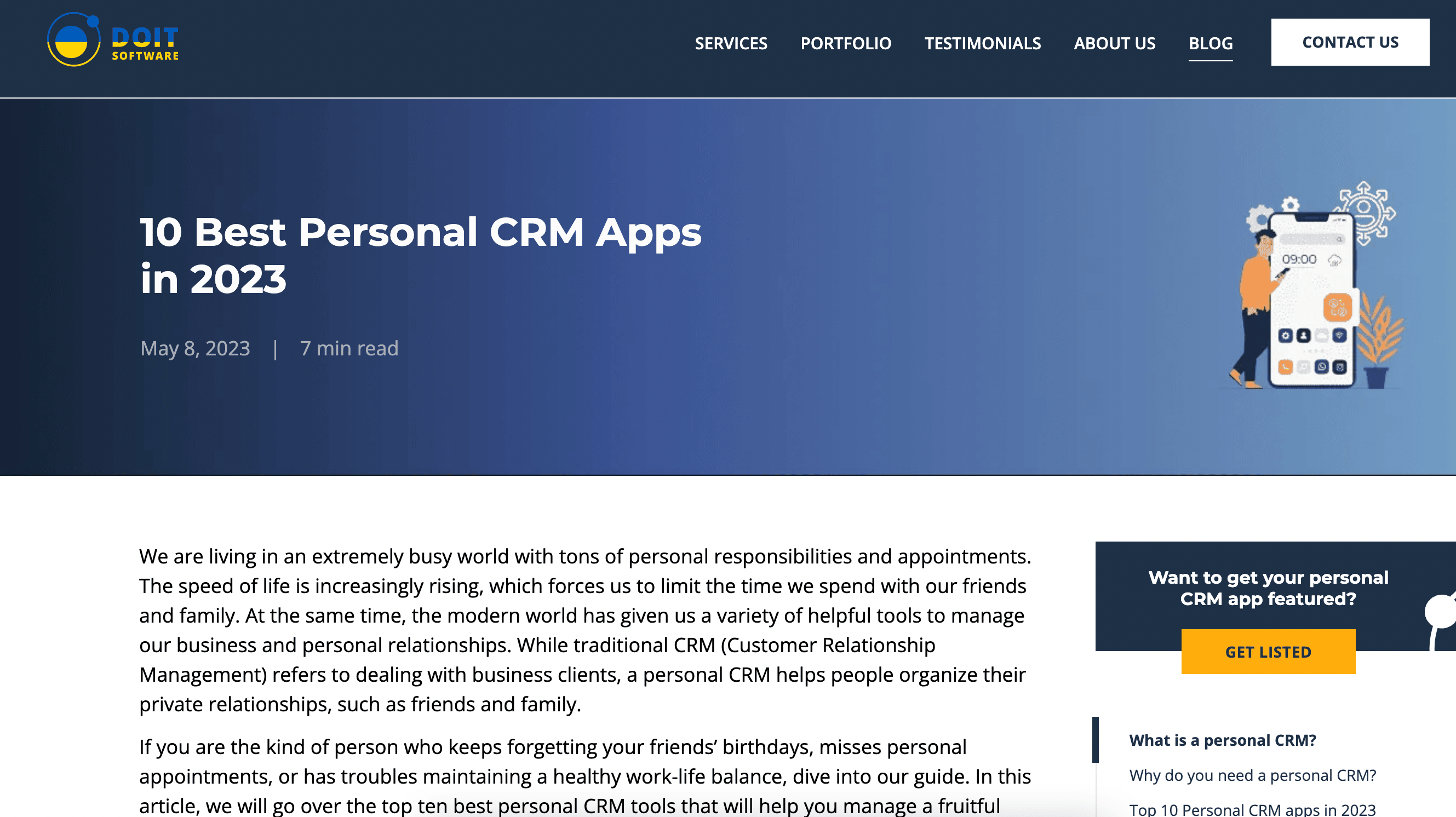 DOIT Software offers a helpful guide to picking your own PRM or Personal CRM