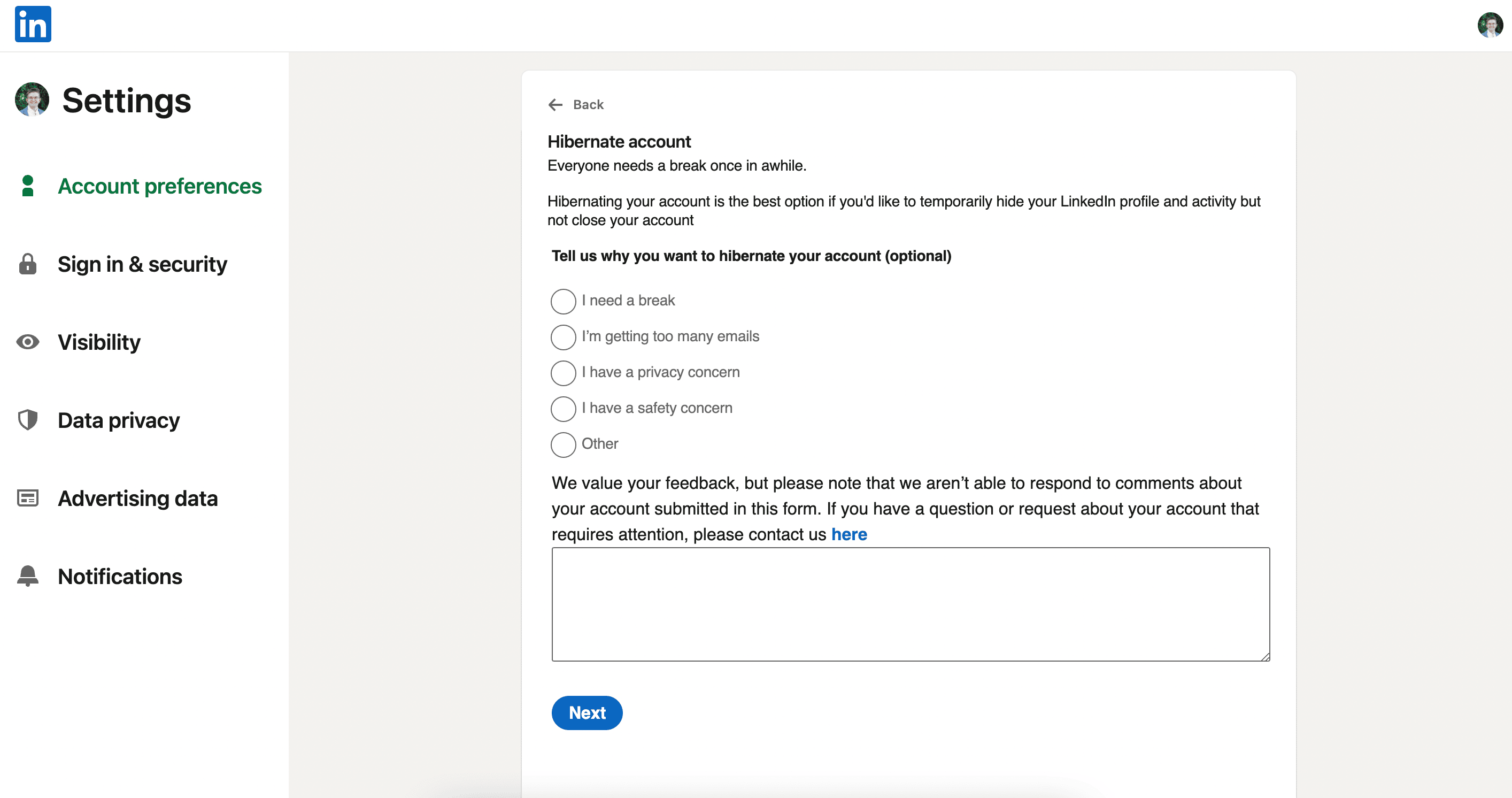 Hibernating your account is a great idea if you aren't ready to fully close it yet!